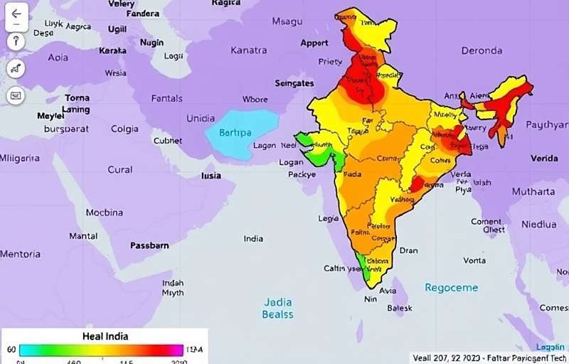Heat map showing VadaPavVoyage player distribution across India with highest concentration in urban centers