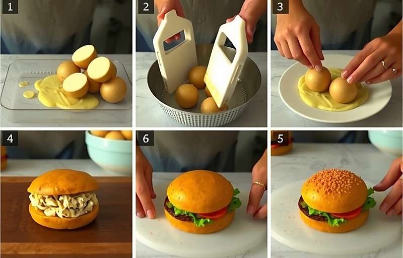 VadaPavVoyage gameplay showing step-by-step preparation of vada pav - from mashing potatoes to assembling the final sandwich